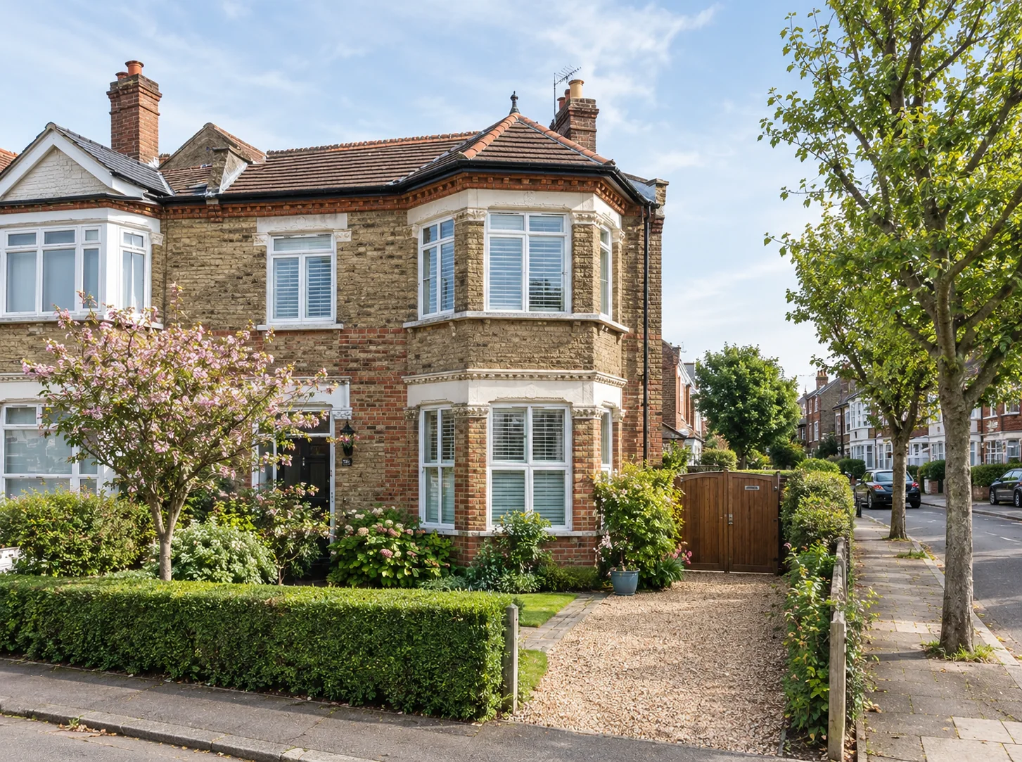 A 1930s semi-detached house with a bay window